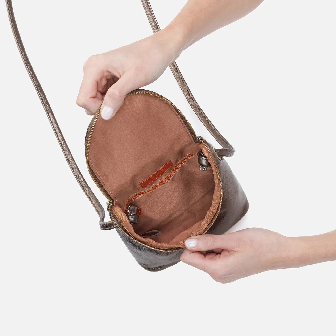 Hobo Bags “Fern” Crossbody-Metallic Pewter