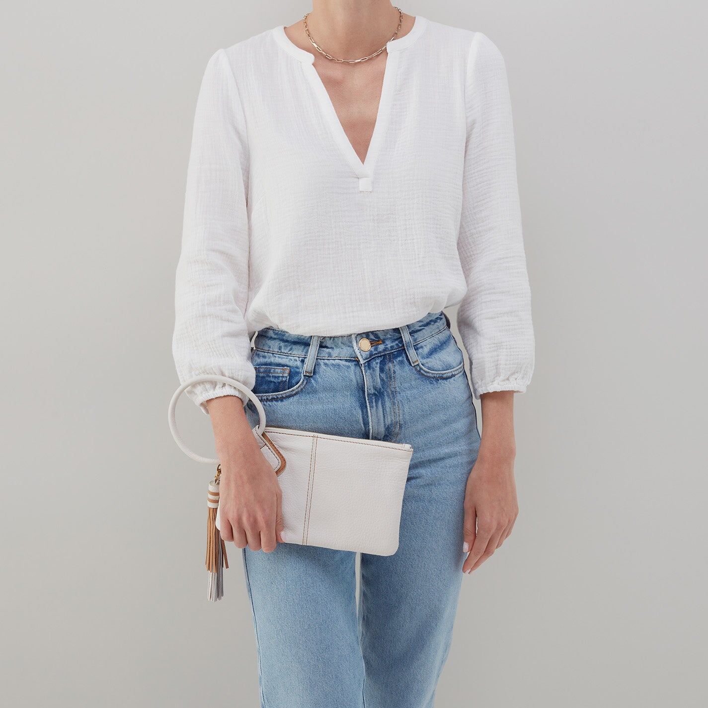Hobo Bags "Sable" Wristlet-White