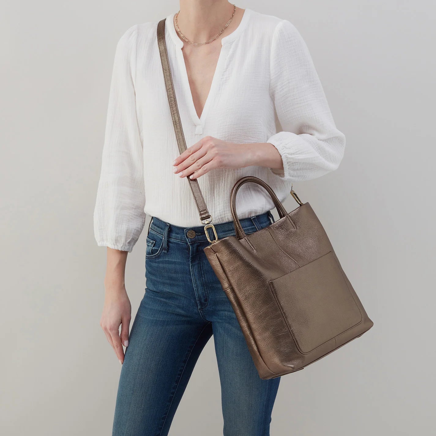 Hobo Bags "Tripp" Tote-Metallic Pewter