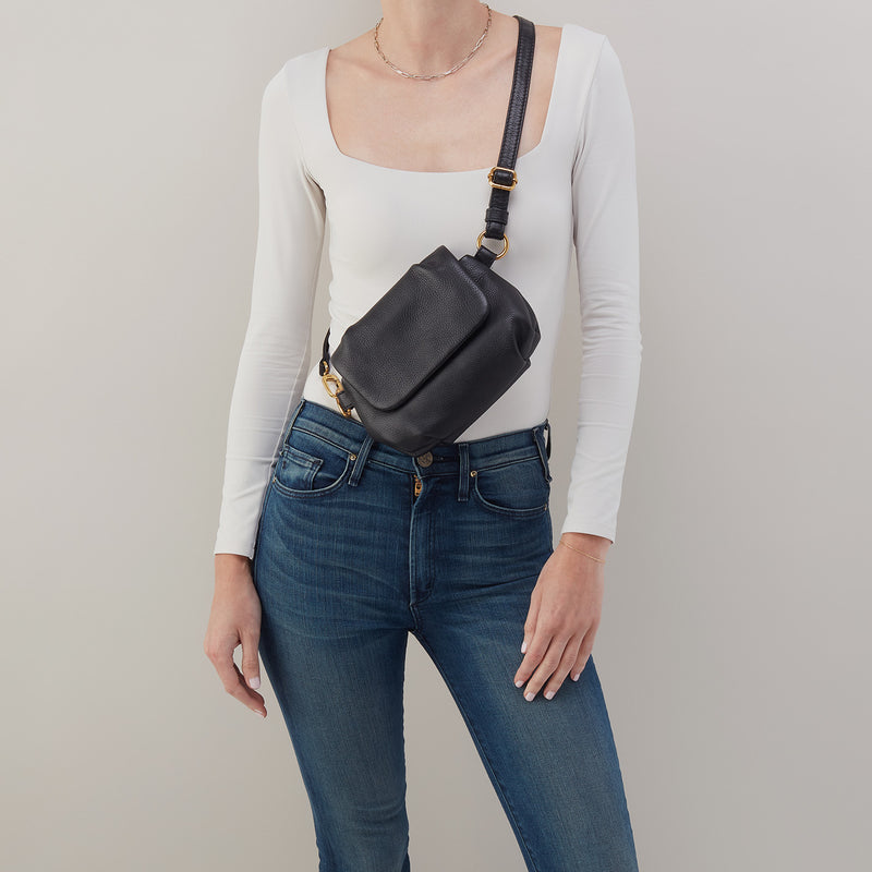 Hobo Bags “Harley” Crossbody Sling-Pebbled Black