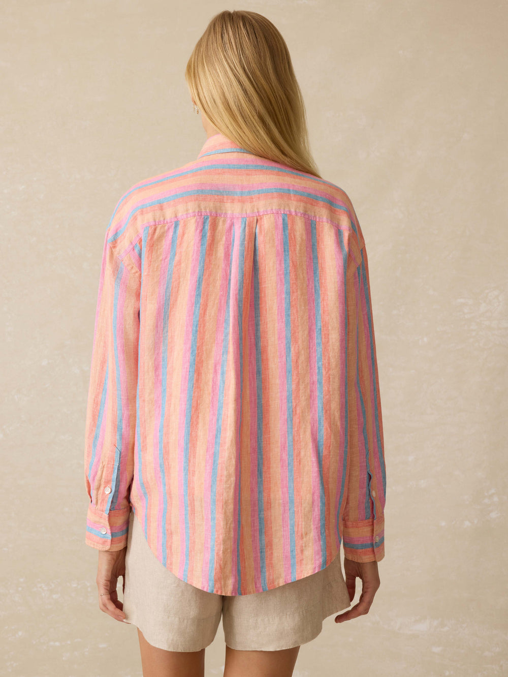 Faherty Laguna Linen Relaxed Shirt - Cabana Multi Stripe