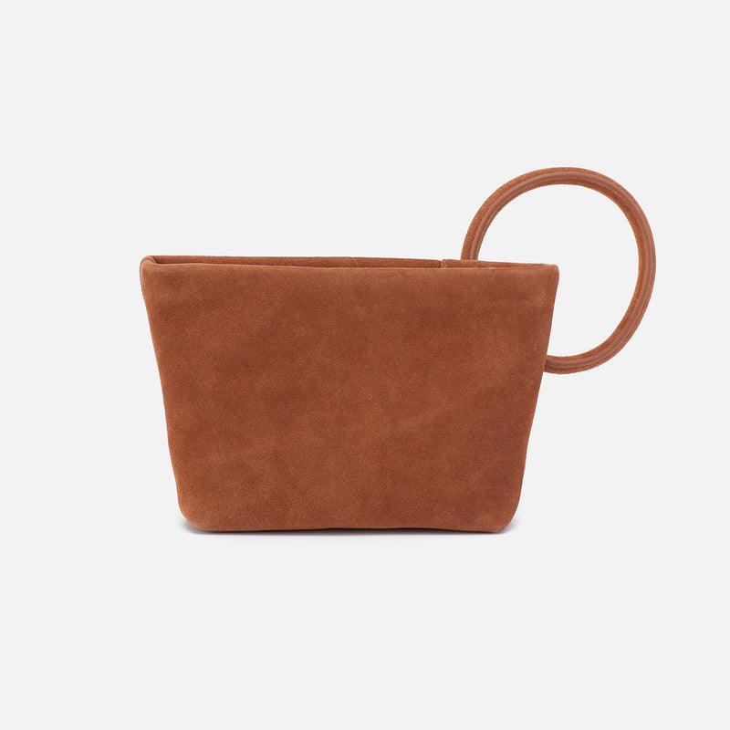 Hobo Bags "Maggie" Suede Clutch-Caramel