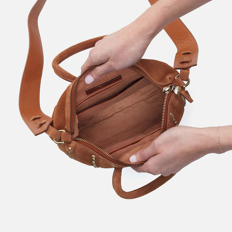 Hobo Bags "Maggie" Suede Clutch-Caramel