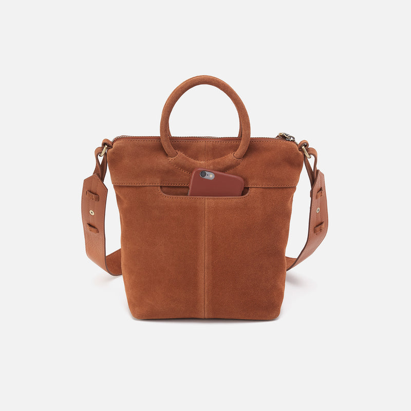 Hobo Bags "Maggie" Suede Clutch-Caramel