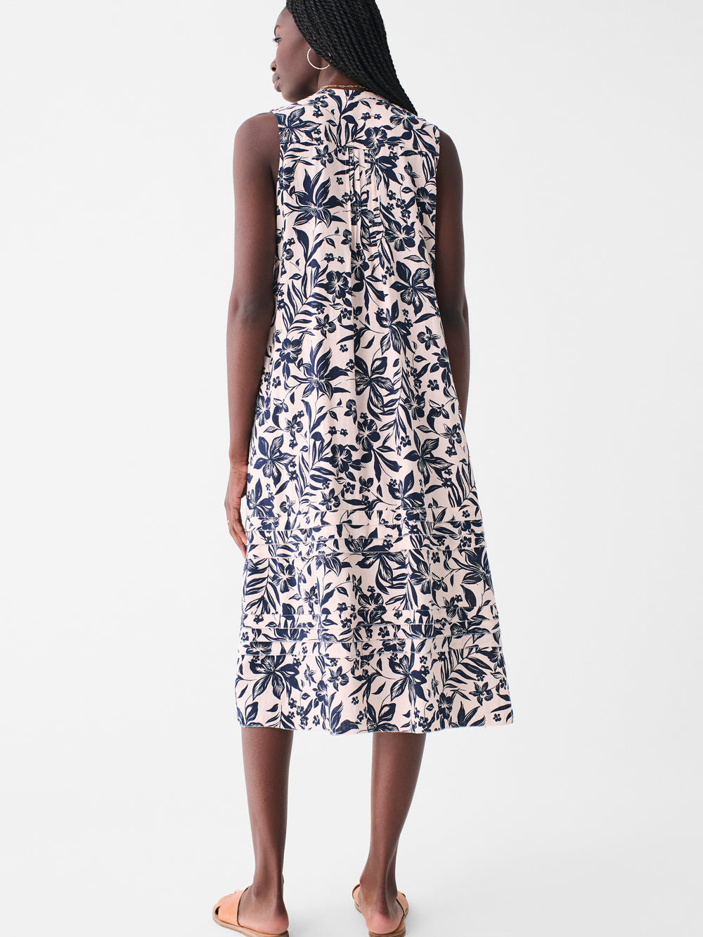 Faherty Isha Midi Dress-Neutral Hawaiian