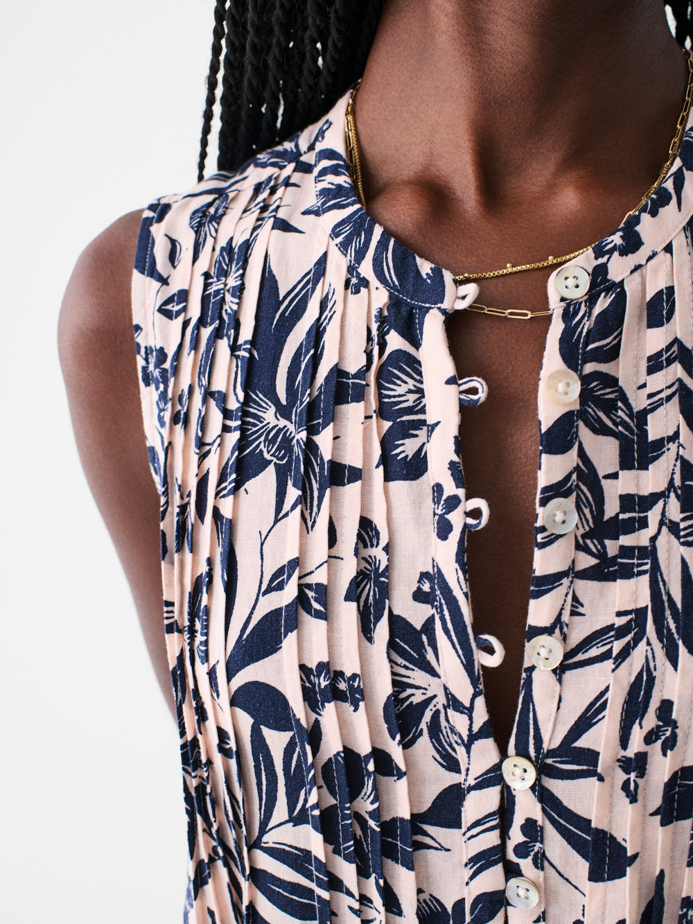 Faherty Isha Midi Dress-Neutral Hawaiian