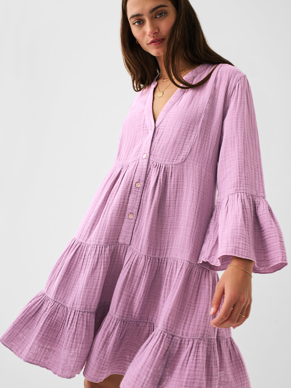 Faherty Dream Cotton Gauze Kasey Dress- Nirvana