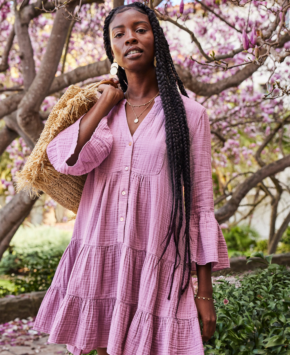 Faherty Dream Cotton Gauze Kasey Dress- Nirvana