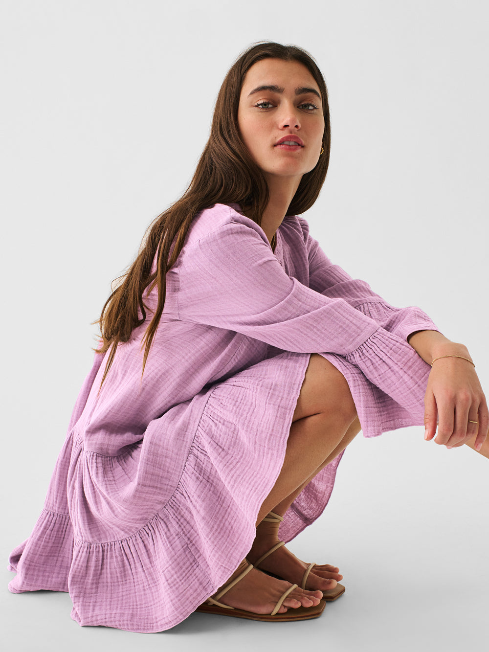 Faherty Dream Cotton Gauze Kasey Dress- Nirvana