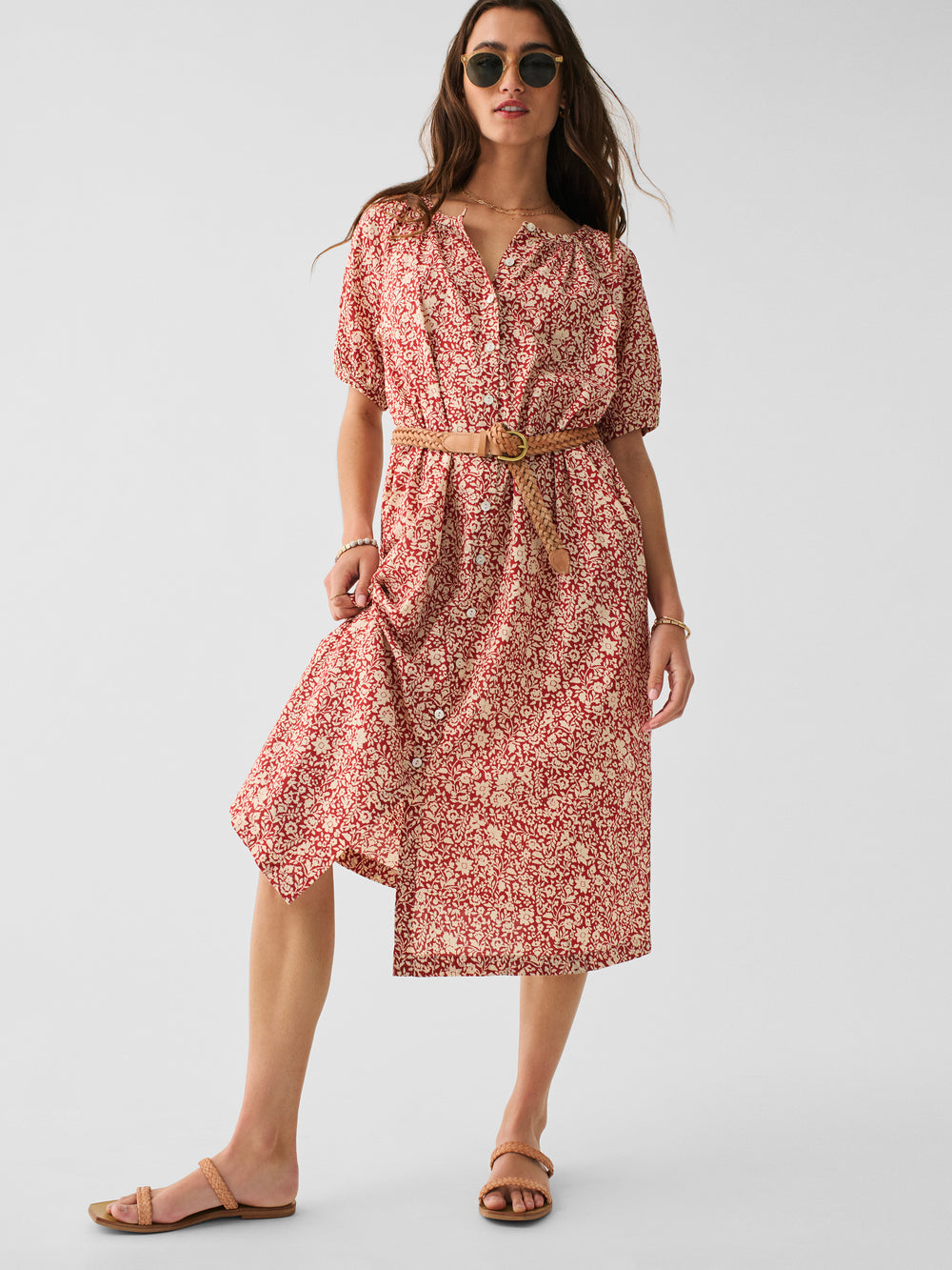 Faherty Carmel Dress-Spice Sunrise Floral
