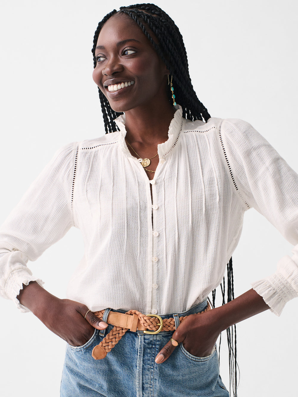 Faherty Willa Top-White