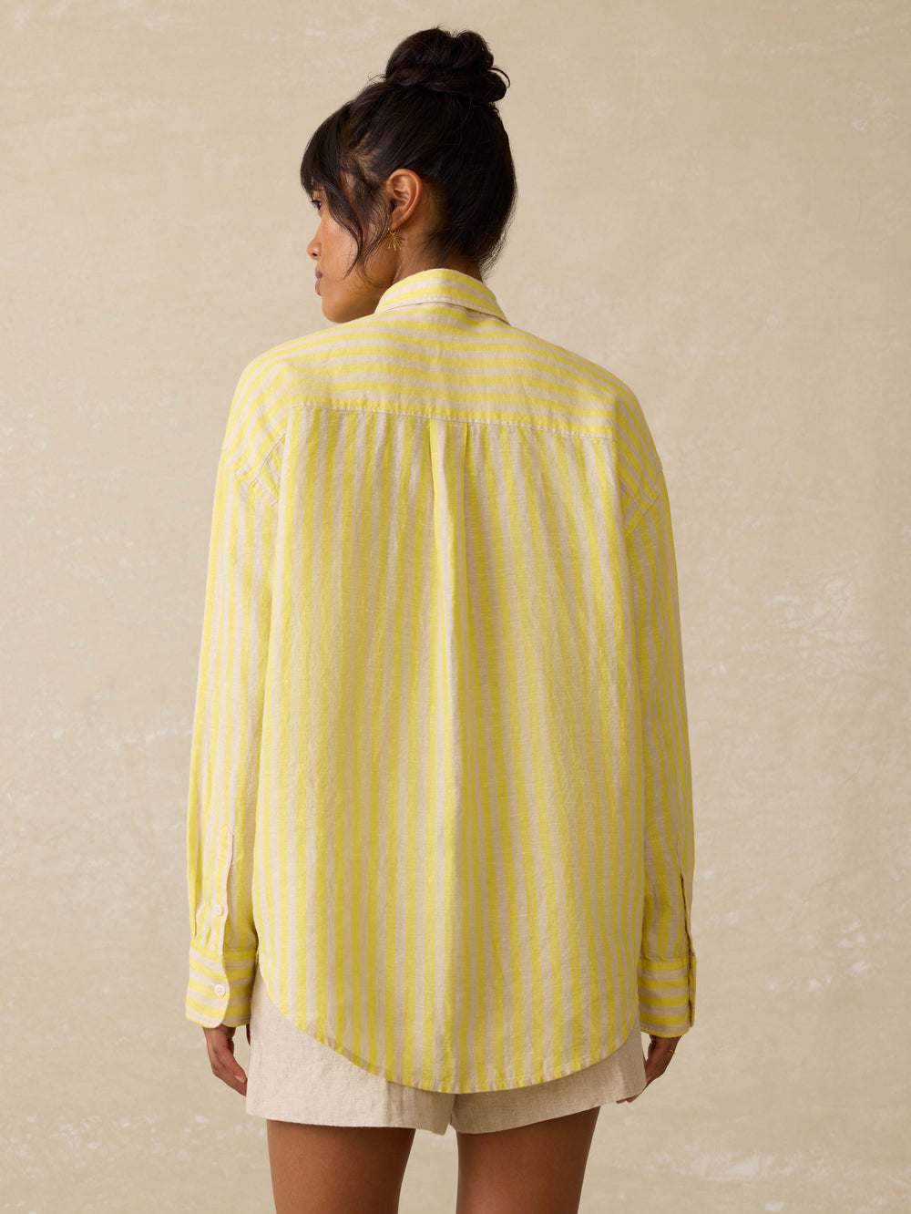 Faherty Laguna Linen Relaxed Shirt - Golden Kiwi Lucy Stripe