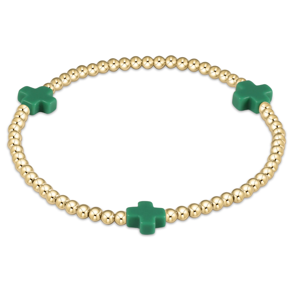 Enewton “Signature Cross” Gold Pattern 3mm Bead-Emerald
