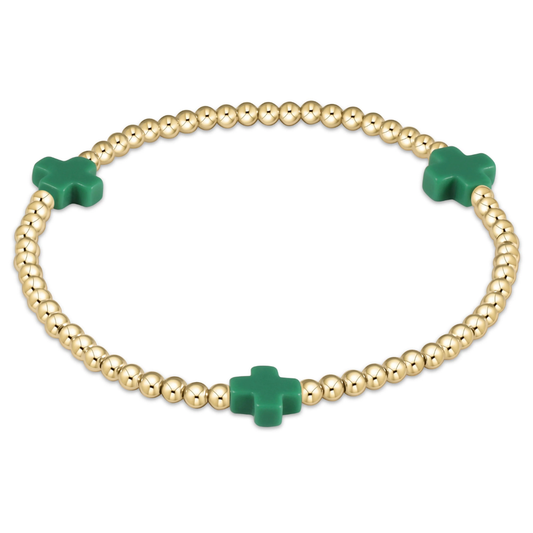 Enewton “Signature Cross” Gold Pattern 3mm Bead-Emerald
