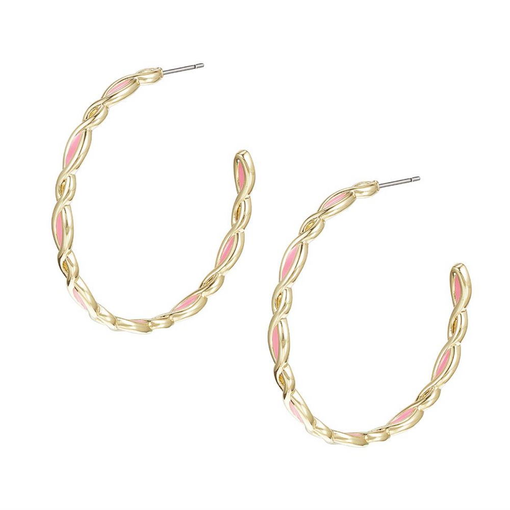 Natalie Wood Designs "Bloom" Hoop Earrings-Light Pink