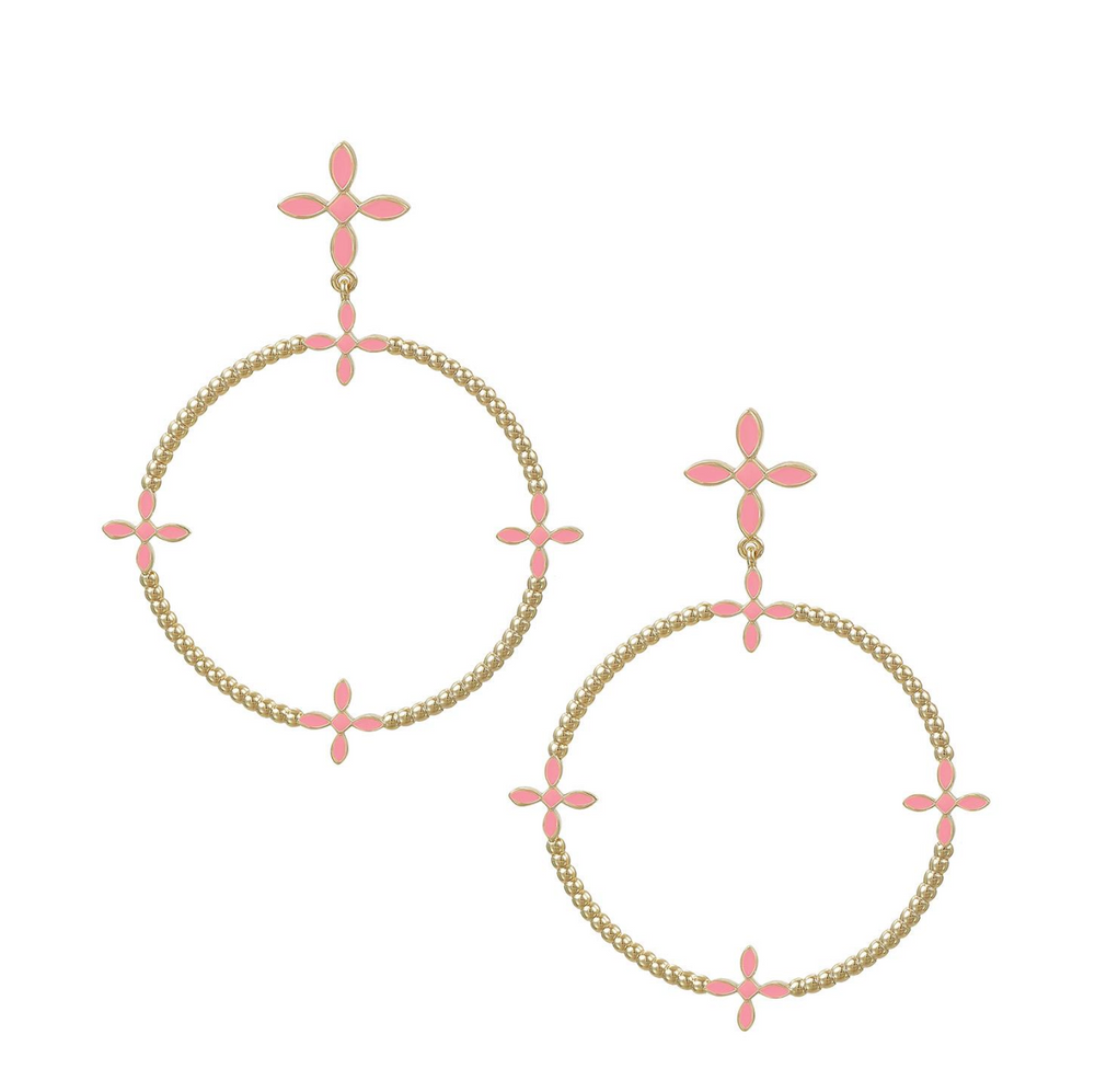 Natalie Wood Designs "Radiant" Beaded Statement Earrings-Pink