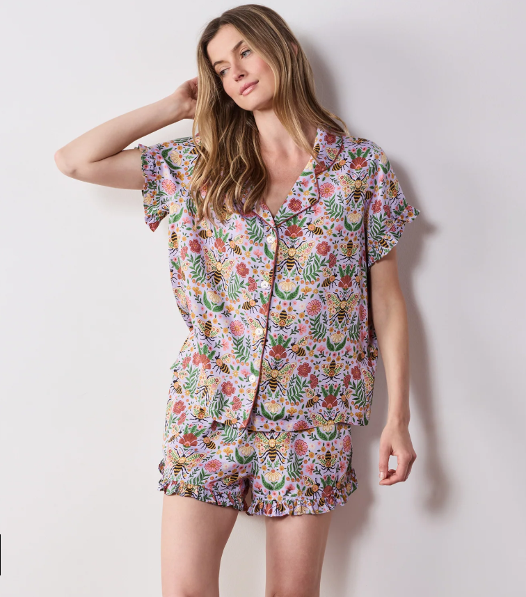 Printfresh Bee Tapestry Pajamas - Short Set