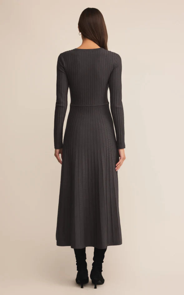 Z Supply Jasper Midi Sweater Dress - Charcoal Heather