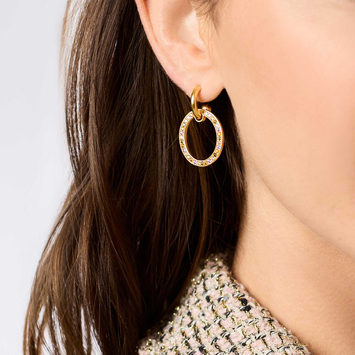 Julie Vos “Stardust” 6-in-1 Earring - Iridescent Clear Crystal