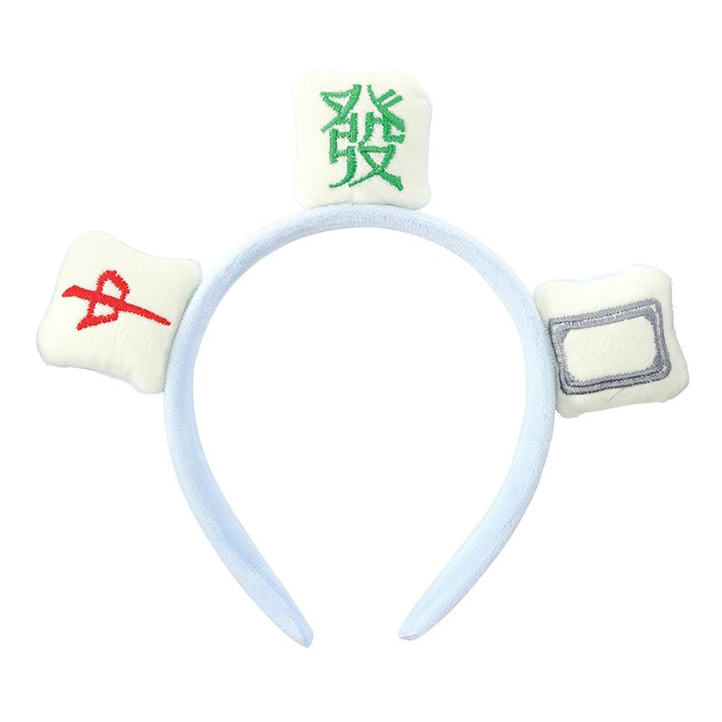 Slant Plush Headband-Mahjong Tile