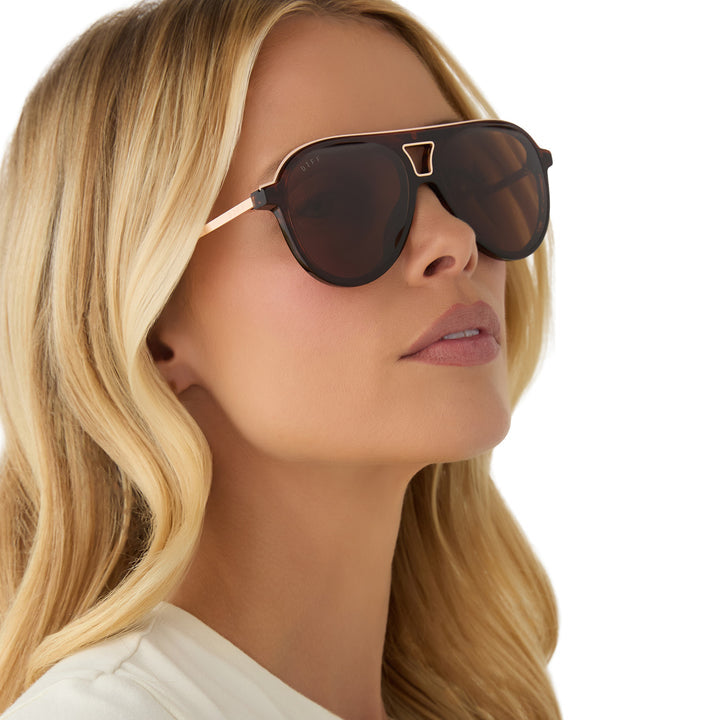 DIFF Eyewear “Tosca III” - Sequoia Tortoise + Brown Sunglasses