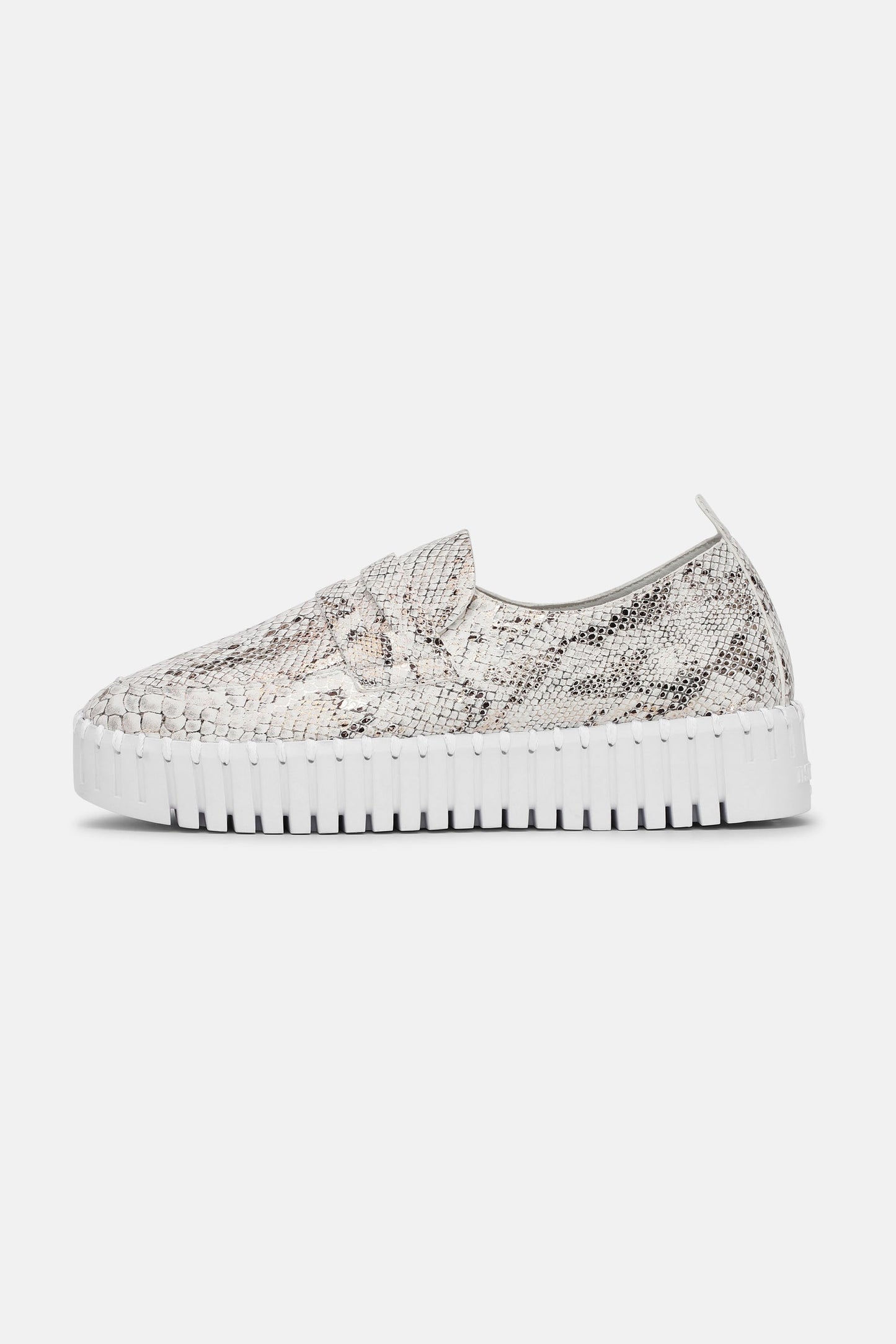 Ilse Jacobsen Tulip Flats With Shiny Snakeskin - White