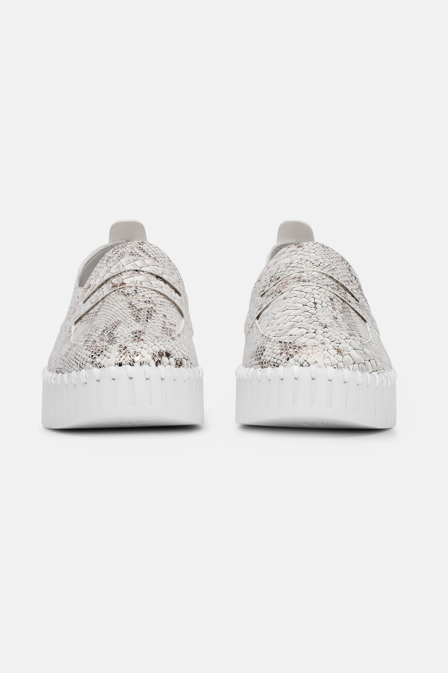 Ilse Jacobsen Tulip Flats With Shiny Snakeskin - White