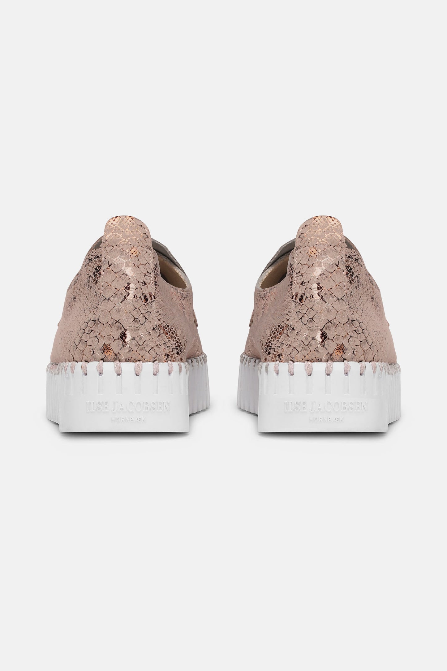 Ilse Jacobsen Tulip Flats Platform Loafer With Snakeskin - Adobe Rose