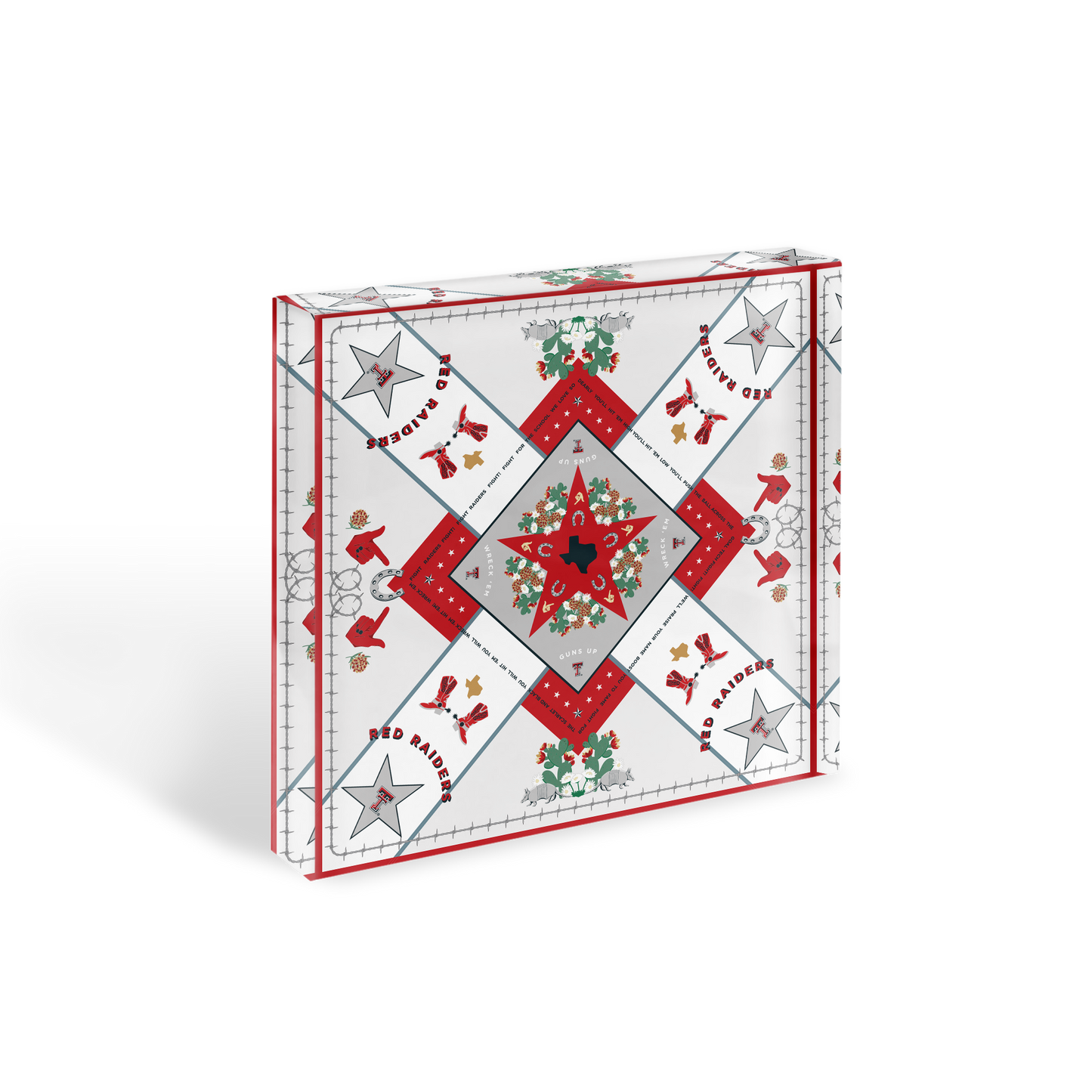 Saturday Silks "Texas Tech" Acrylic Block