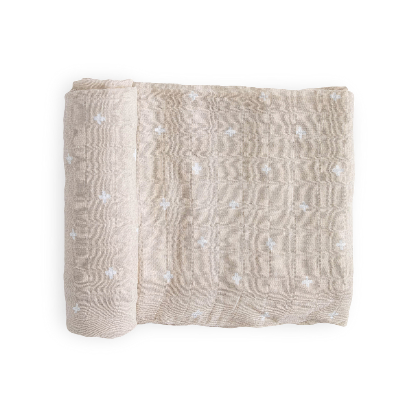 Little Unicorn Cotton Muslin Swaddle Blanket - Taupe Cross