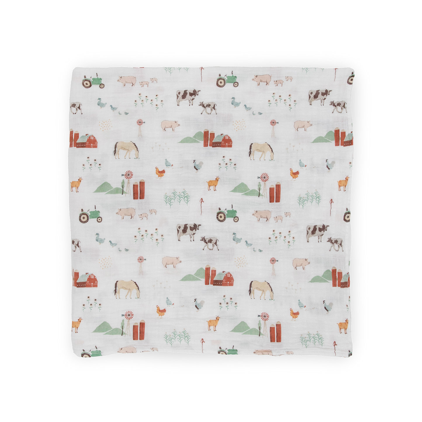 Little Unicorn Cotton Muslin Swaddle Blanket - Farmyard