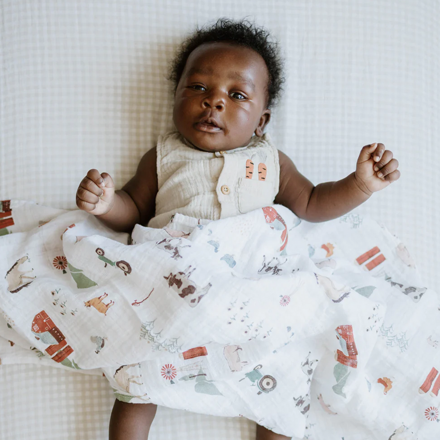 Little Unicorn Cotton Muslin Swaddle Blanket - Farmyard