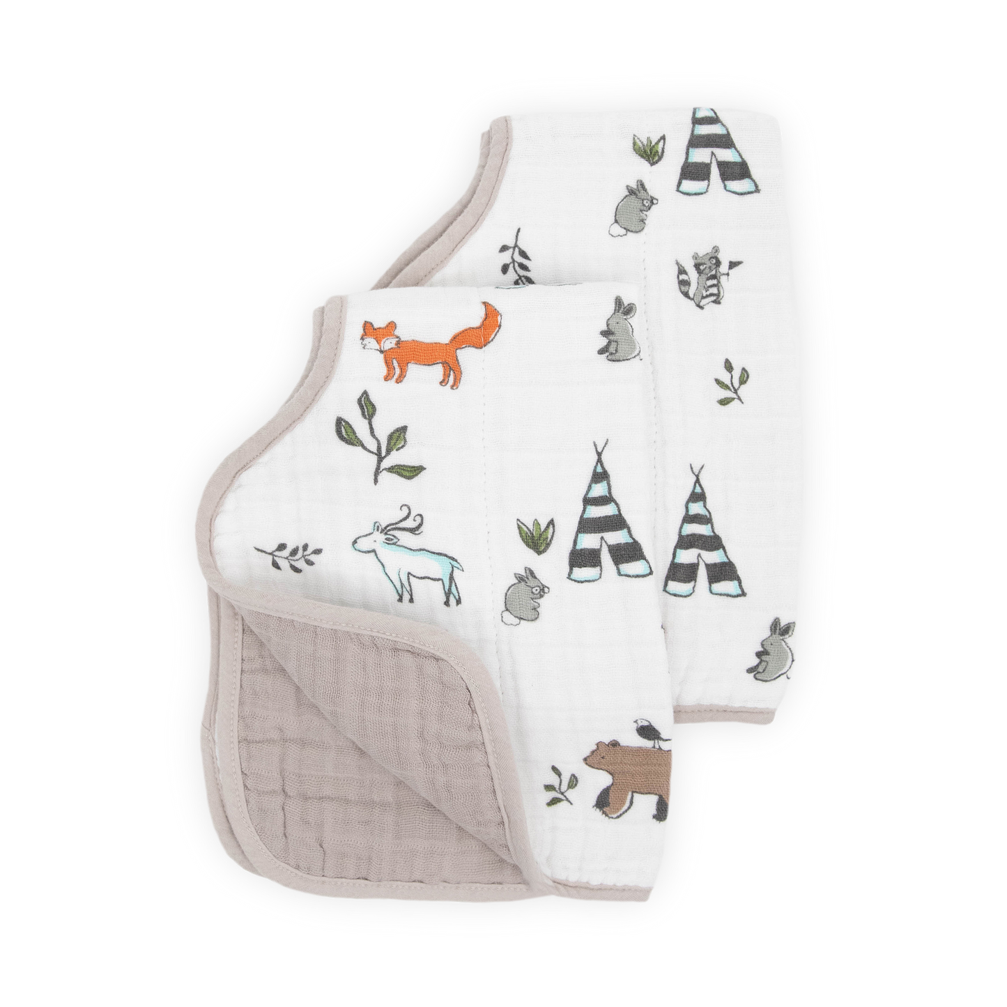 Little Unicorn Cotton Muslin Burp Cloth 2 Pack - Forest Friends