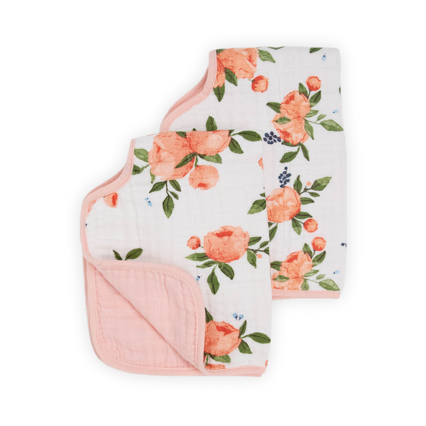 Little Unicorn Cotton Muslin (Set 0f 2) Burp Cloths - Watercolor Roses