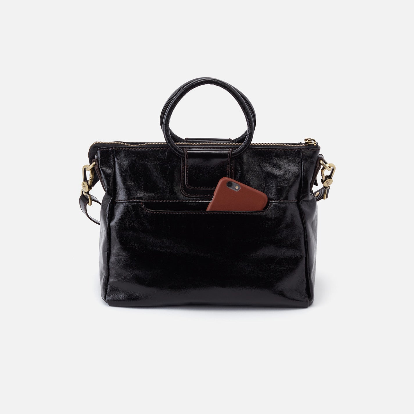 Hobo Bags “Sheila” Medium Satchel-Polished Black