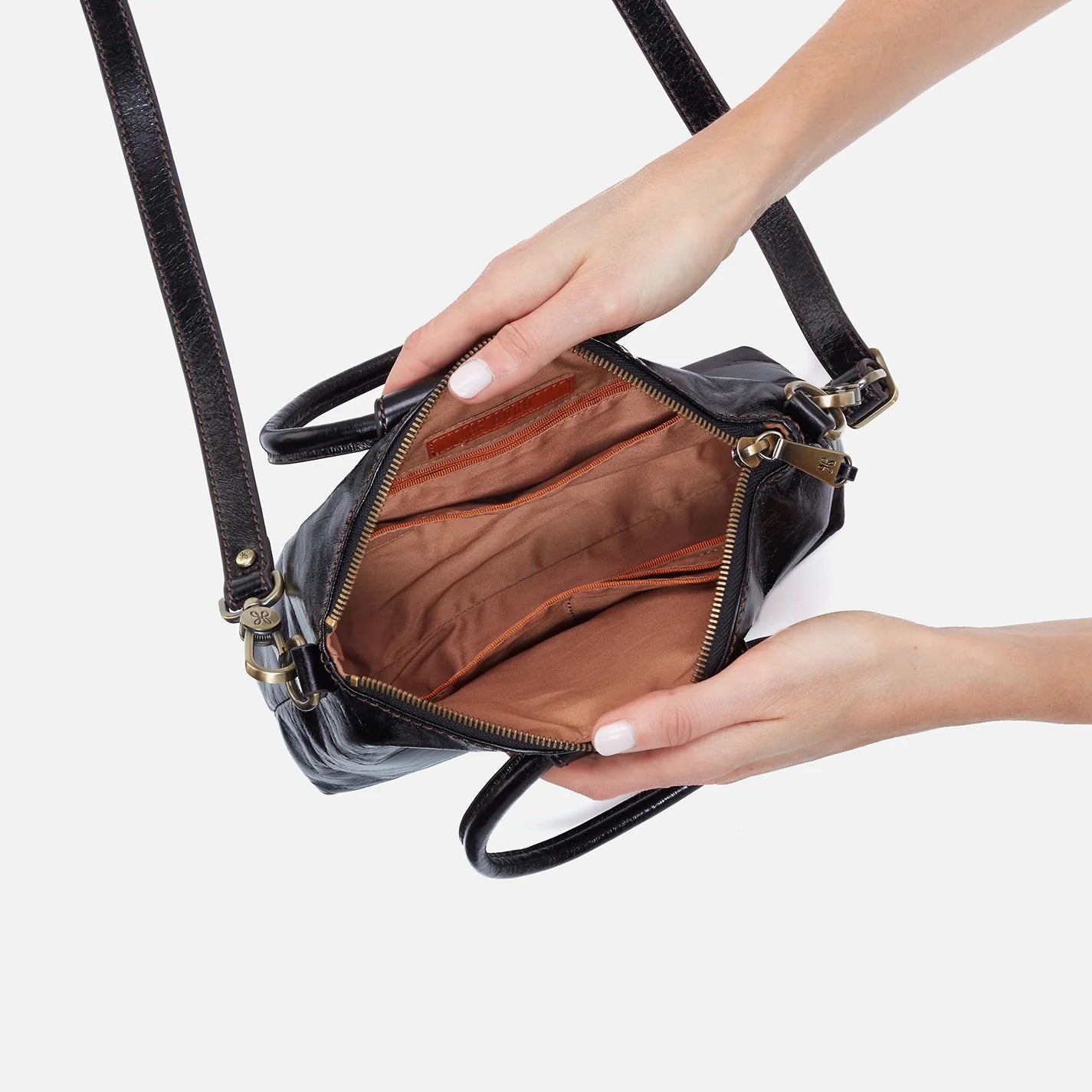 Hobo Bags “Sheila” Top Zip Crossbody-Black