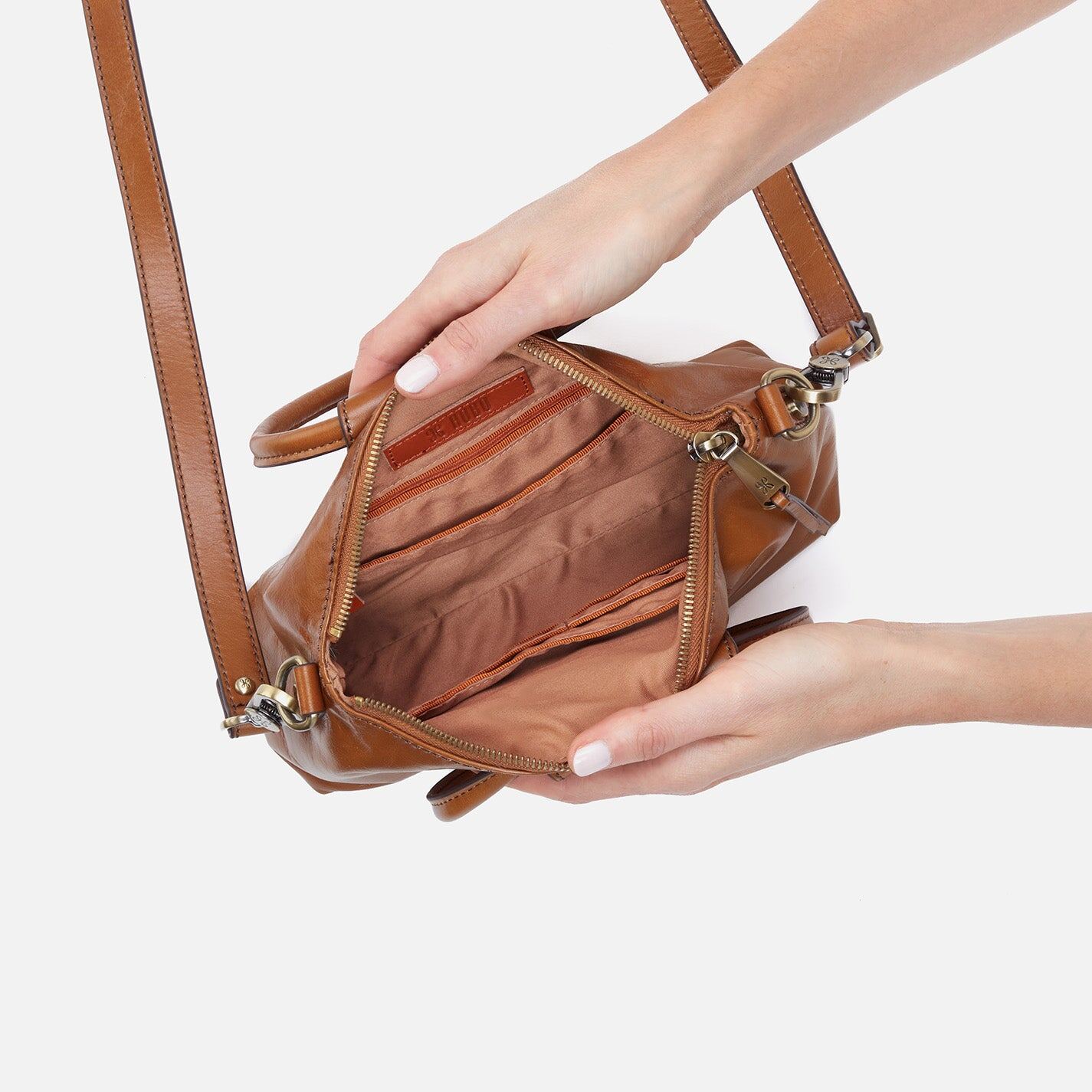 Hobo Bags “Sheila” Top Zip Crossbody-Truffle
