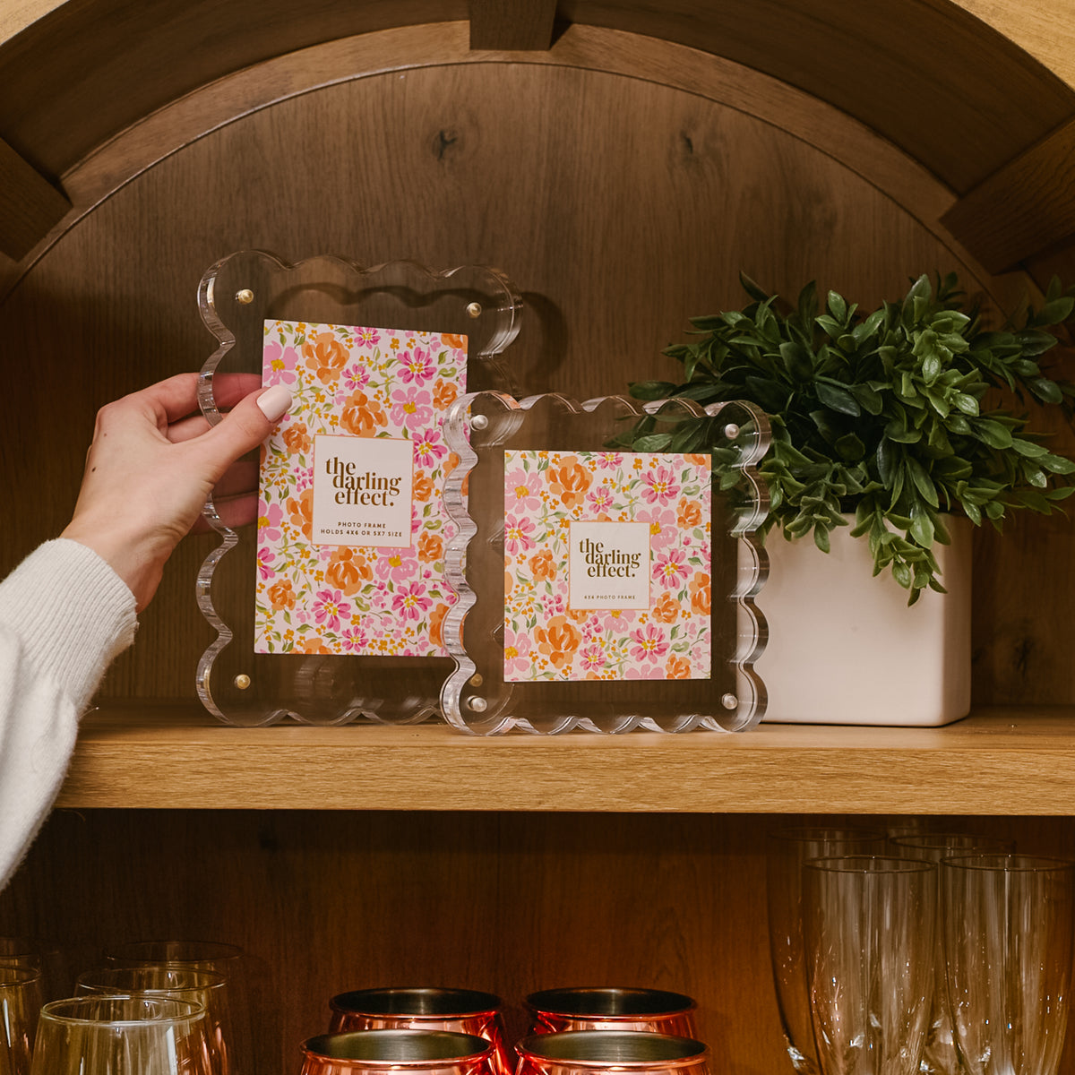 The Darling Effect Rectangle Scalloped Acrylic Frame-Clear