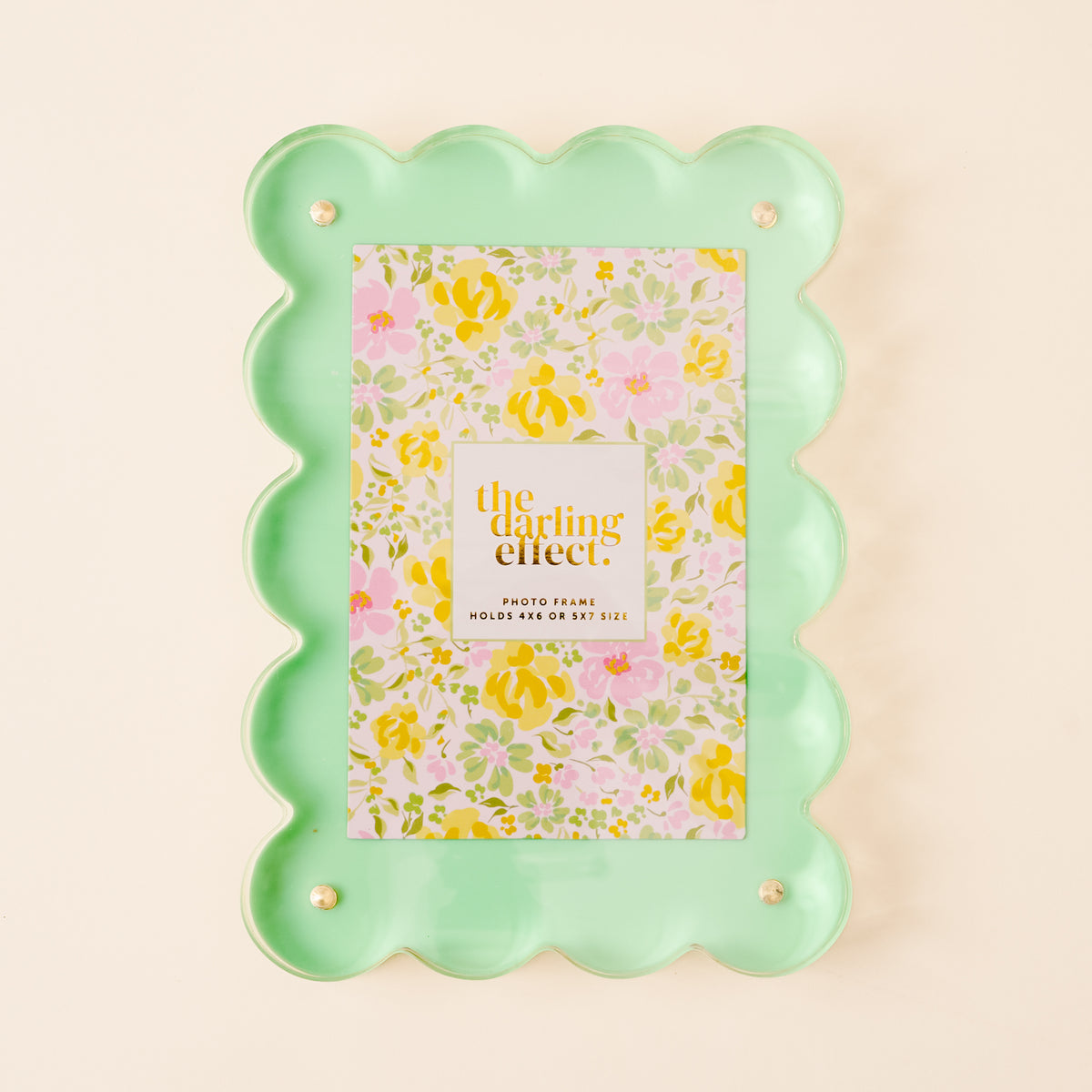 The Darling Effect Rectangle Scalloped Acrylic Frame-Green