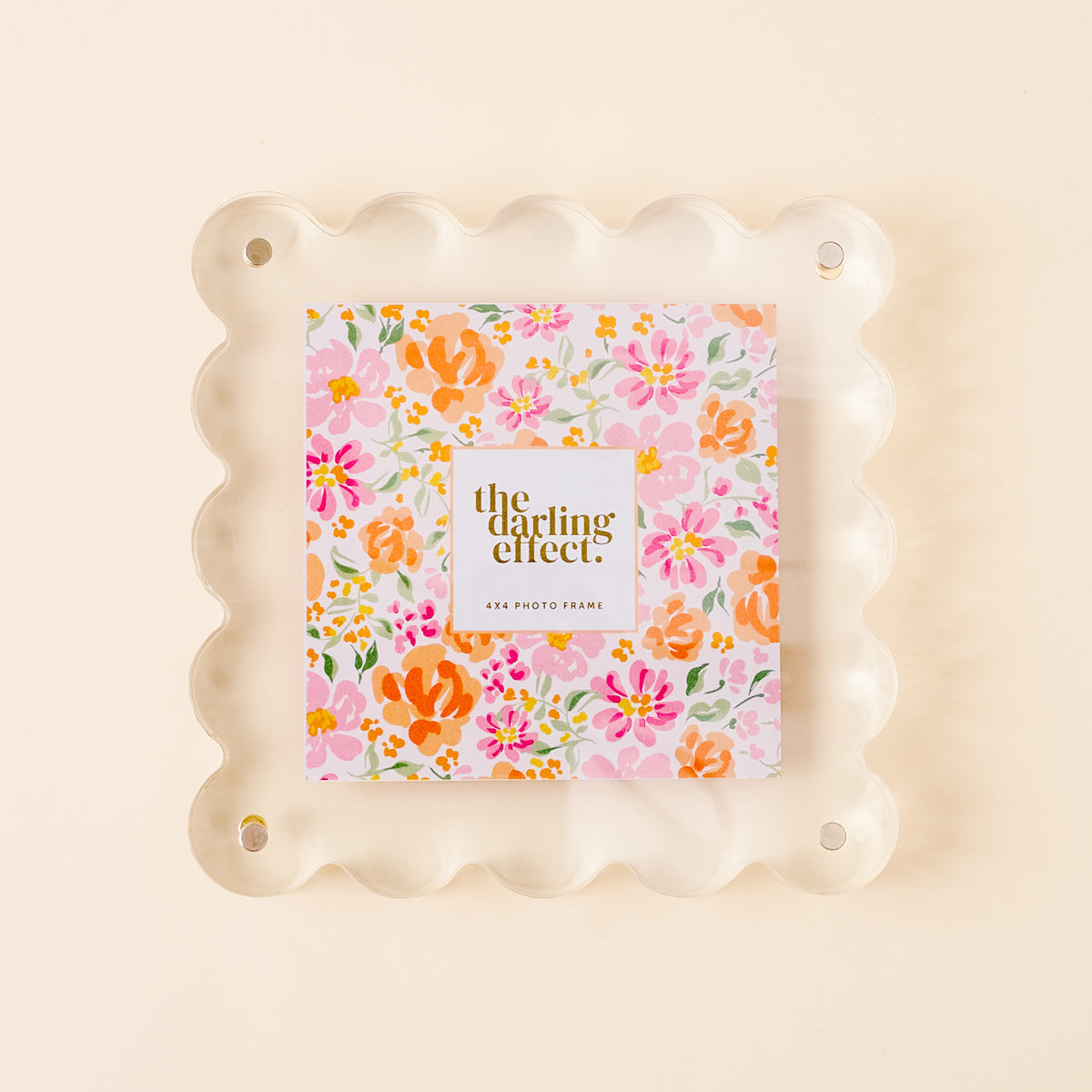 The Darling Effect Square Scalloped Acrylic Frame-Clear