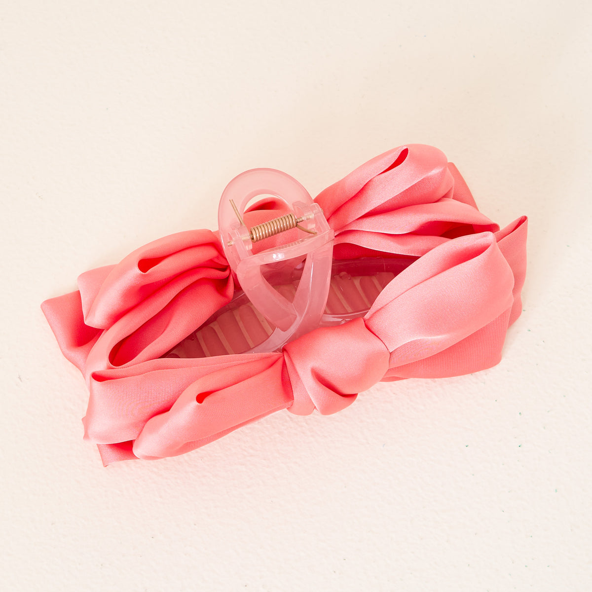 The Darling Effect Satin Bow Claw Clip-Rose