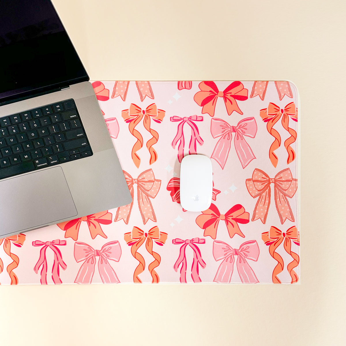 The Darling Effect Style Station Desk Mat-Blushing Bows