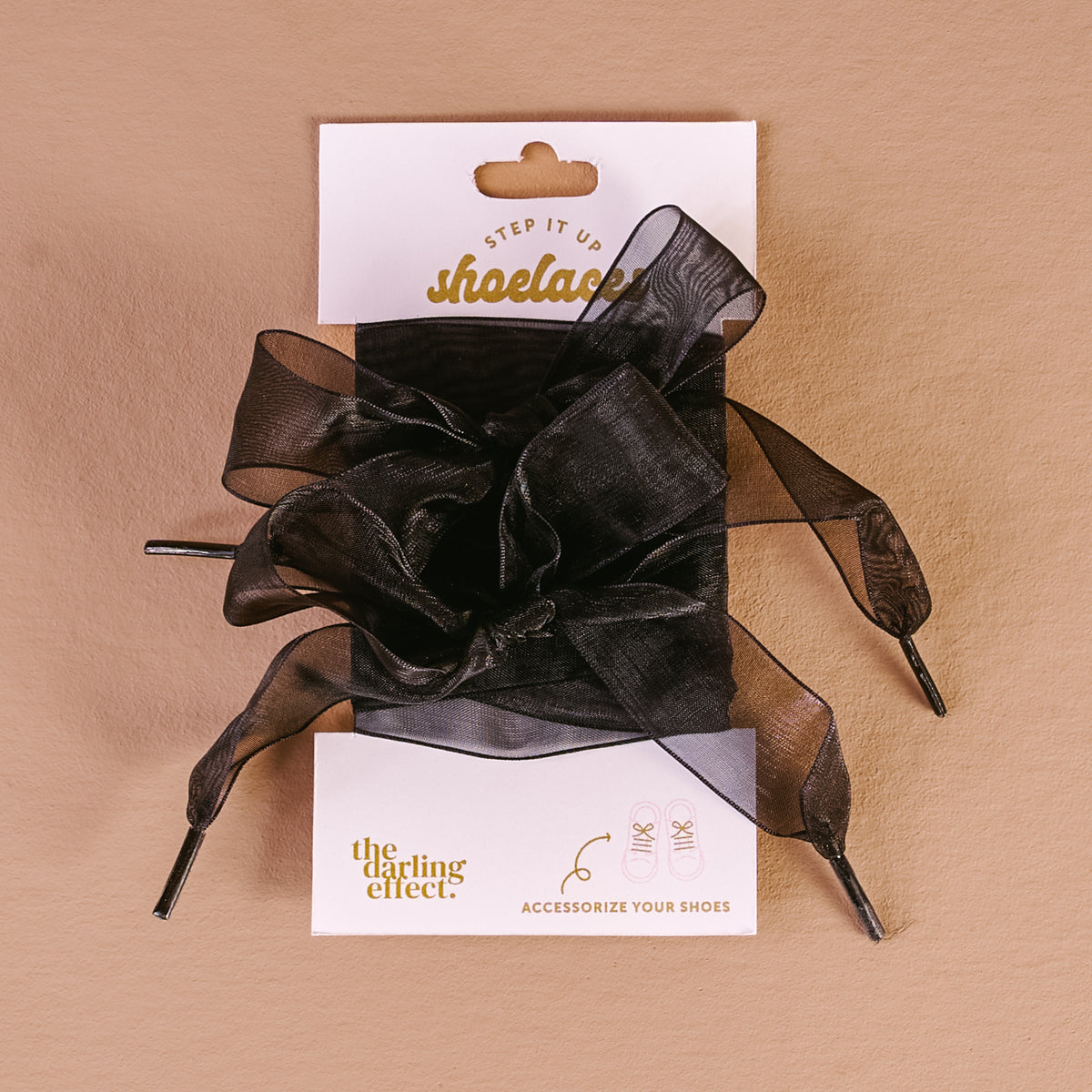 The Darling Effect Step It Up Shoelaces-Sheer Black