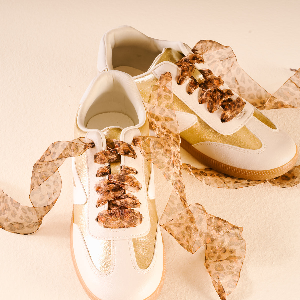 The Darling Effect Step It Up Shoelaces-Sheer Cheetah