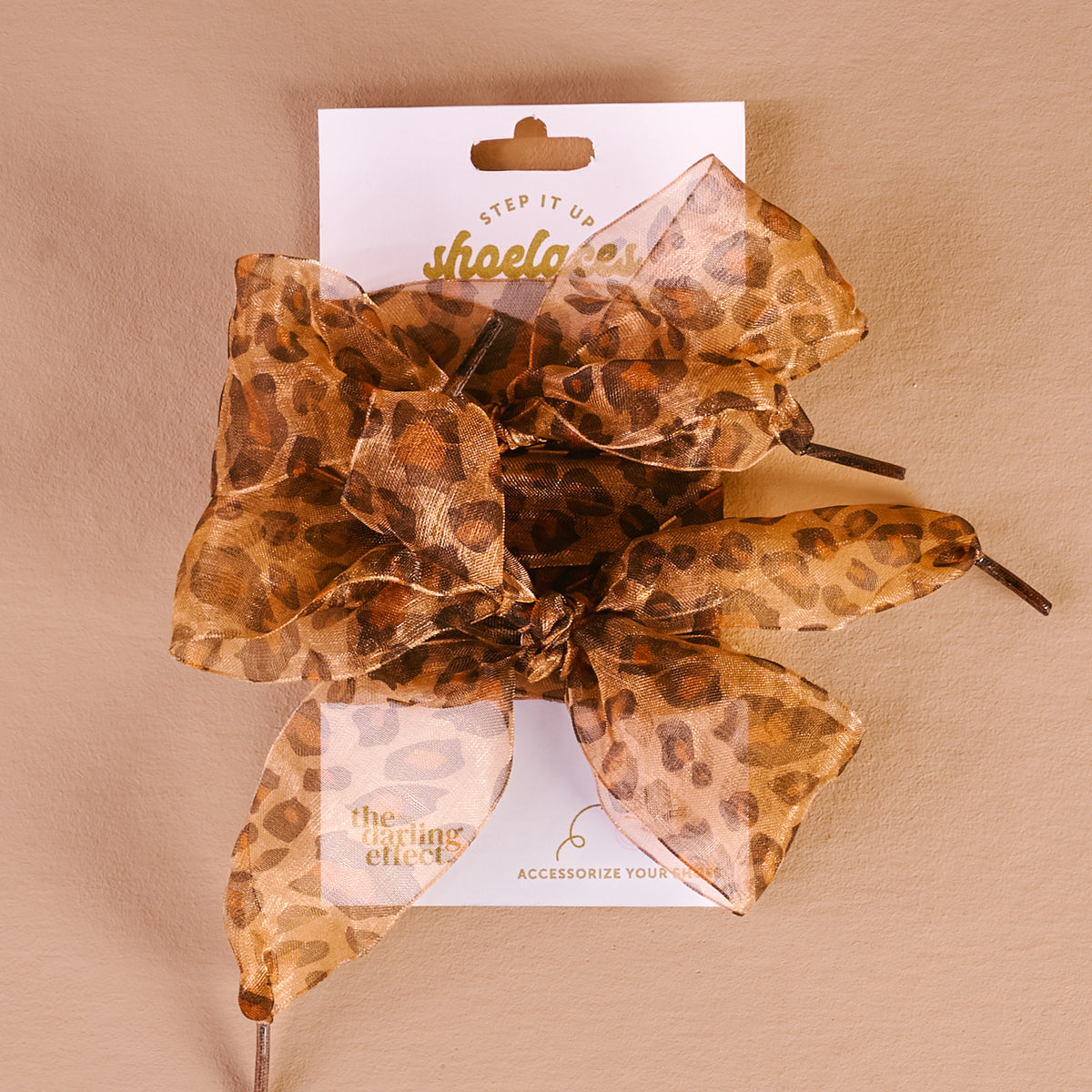 The Darling Effect Step It Up Shoelaces-Sheer Cheetah