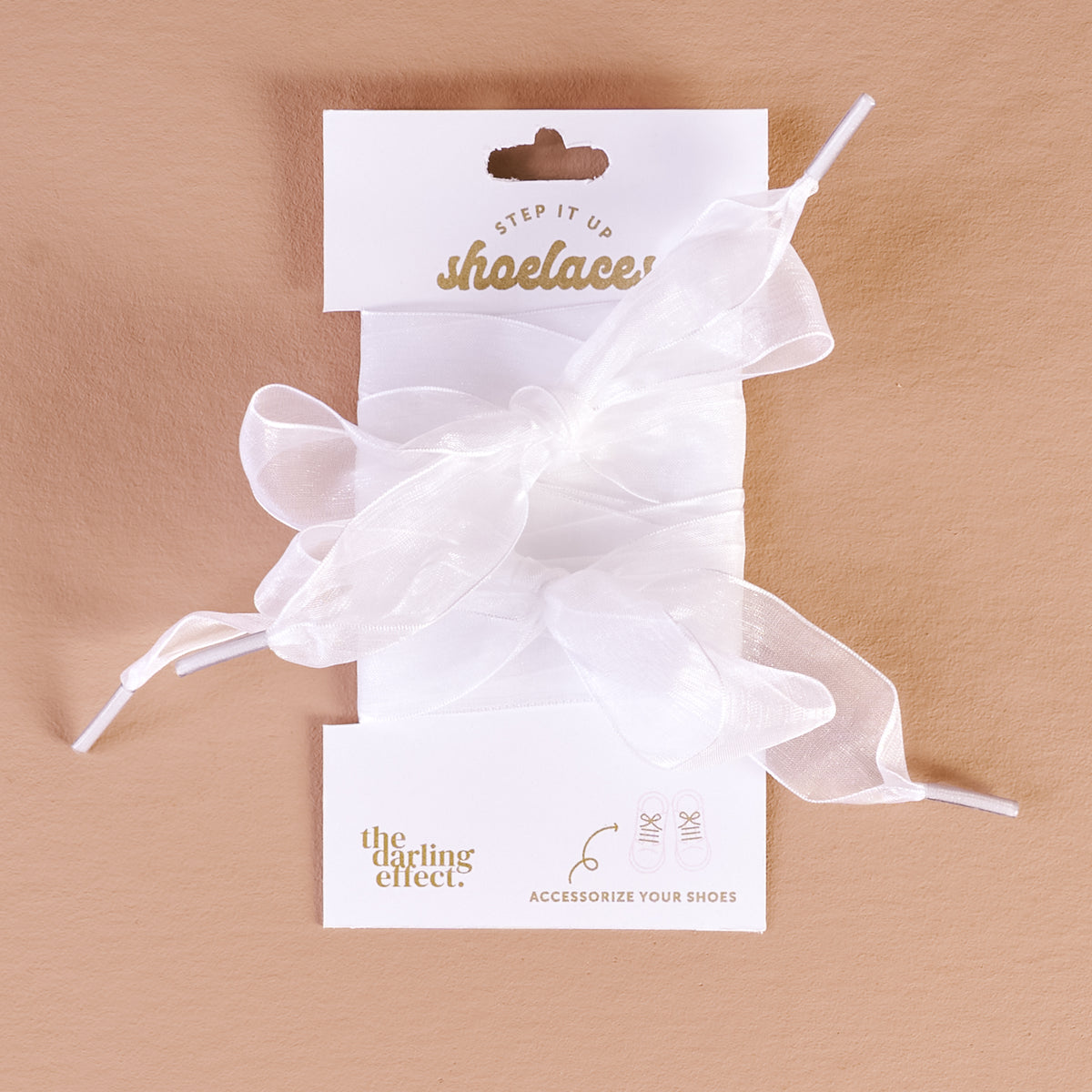 The Darling Effect Step It Up Shoelaces-Sheer White
