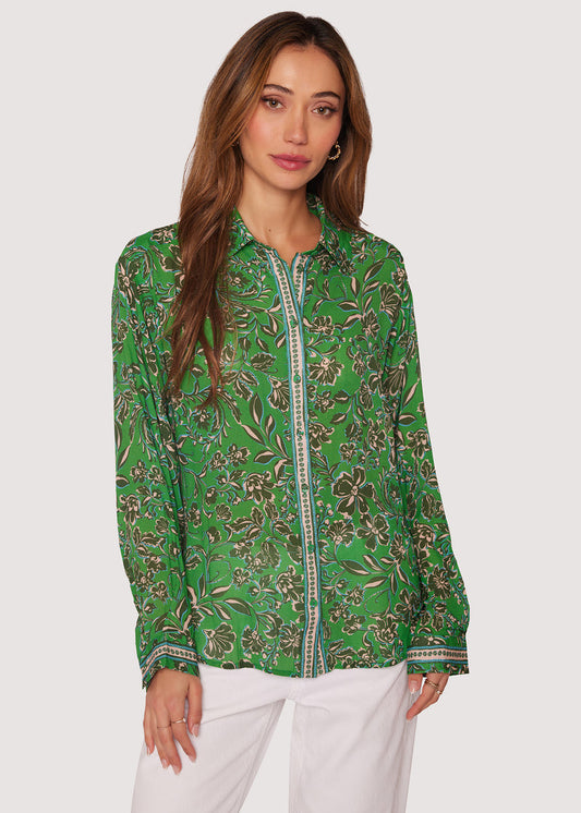 Lost + Wander "Eden's Oasis" Top- Green Floral