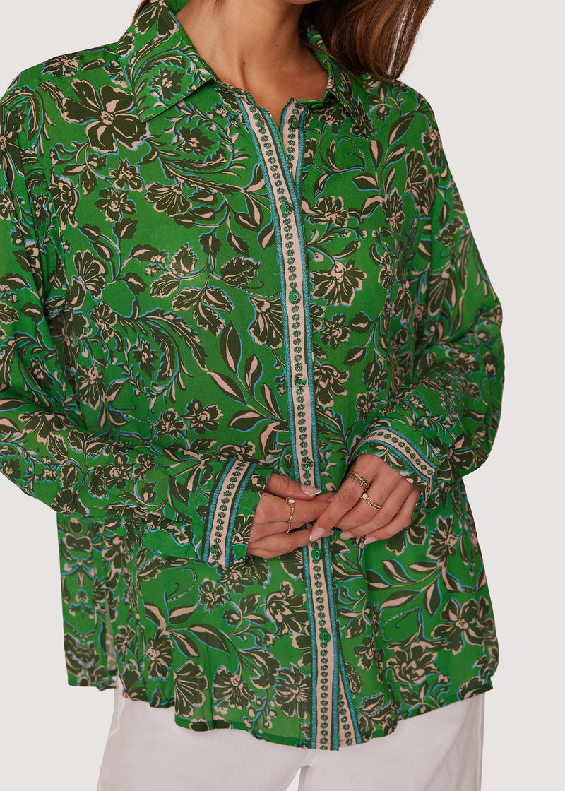 Lost + Wander "Eden's Oasis" Top- Green Floral