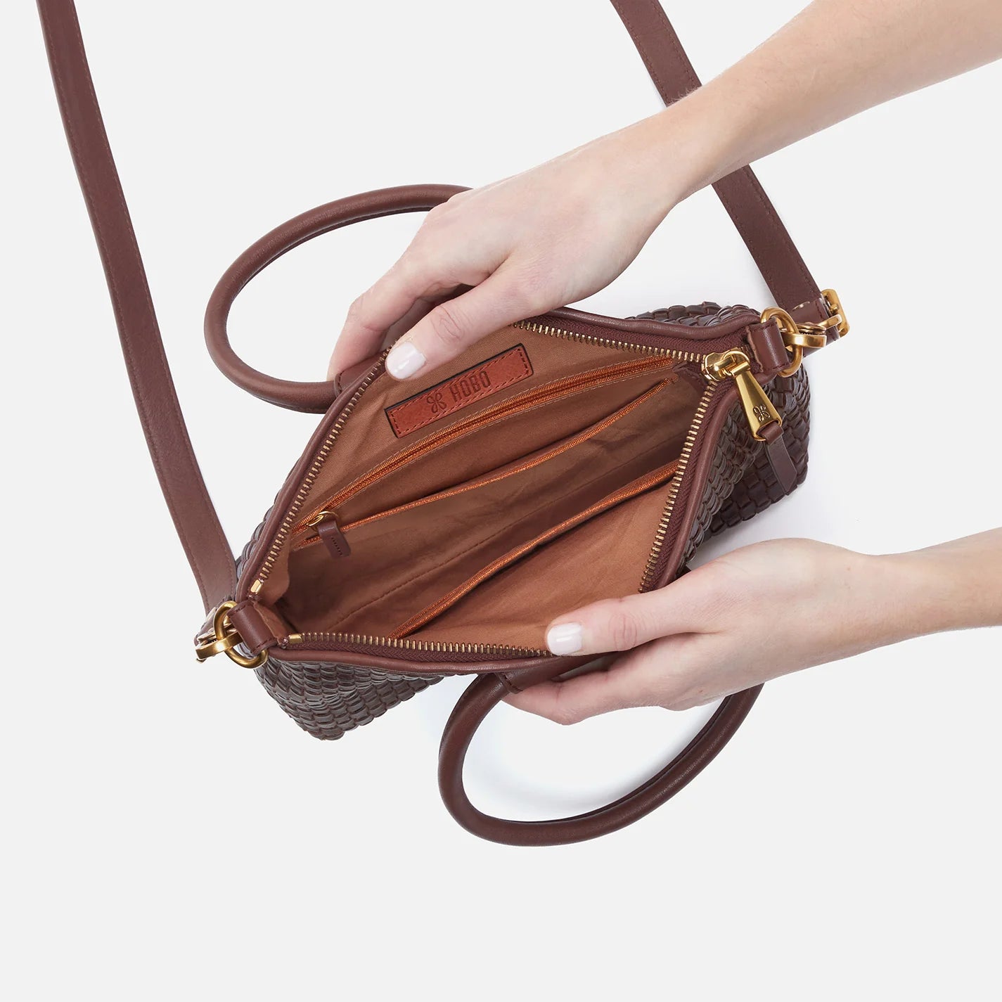 Hobo Bags “Sheila” Top Zip Crossbody-Pecan