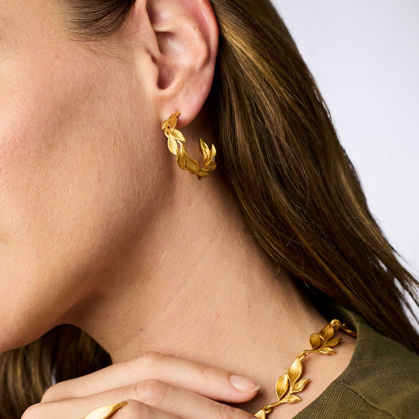 Julie Vos Gold "Willow" Hoop-Medium